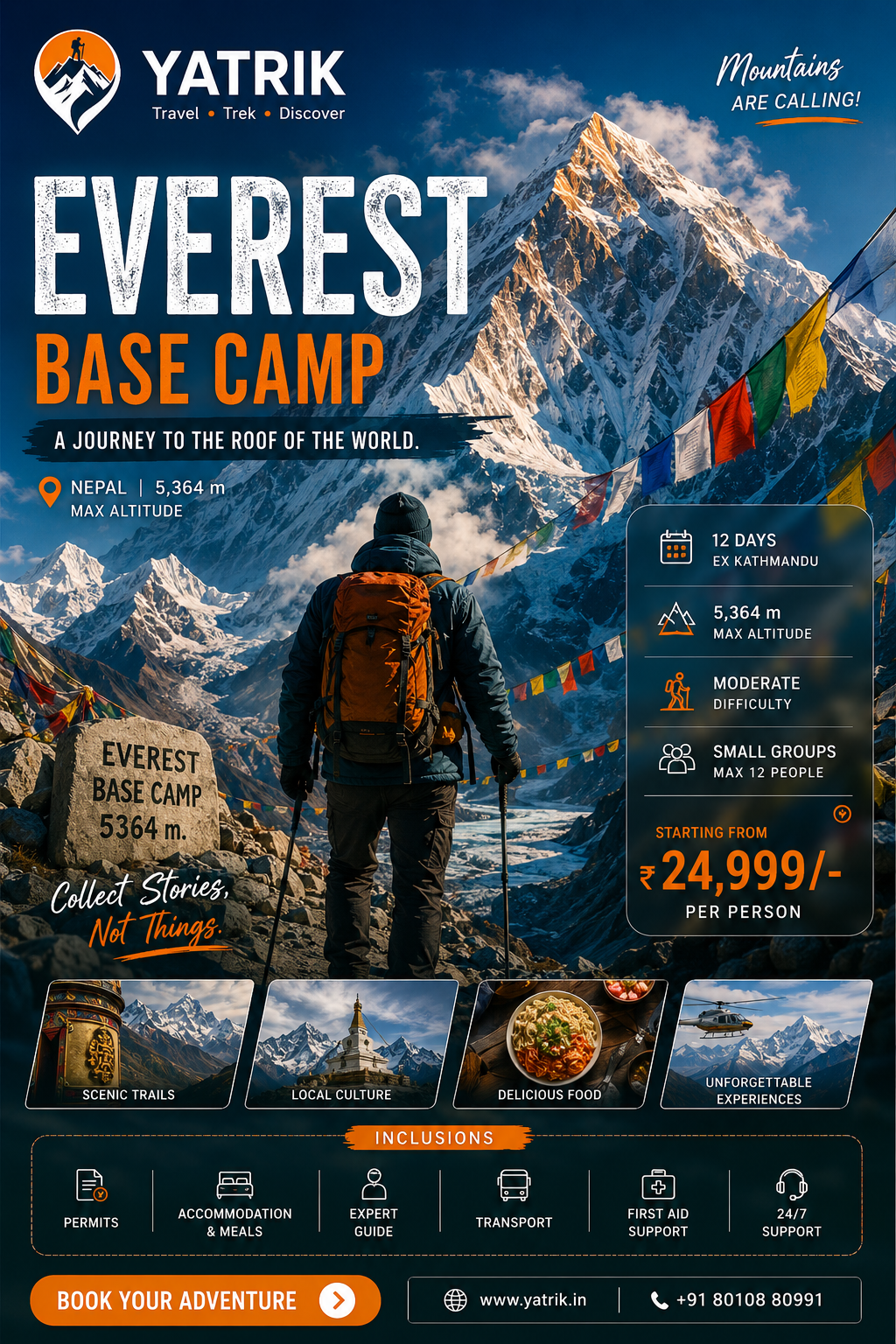 Everest Base Camp — 12 days, 5,364m, ex Kathmandu